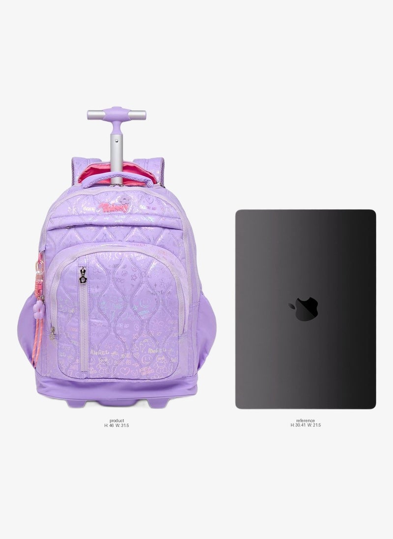 Little Missy Quilted School Trolley Bag For Girls 13+ Years With Durable Wheels - Image 2