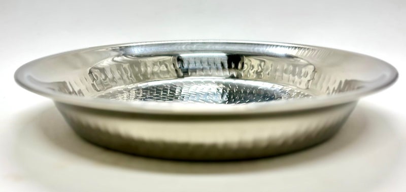 DEV INDUSTRIES Stainless Steel Hammered Parat for Dough Flour Kneading Atta Kitchen 35.5 CM- 14.2 X 2.4 Inch- 530 Gram, Pack of 2 - Image 5