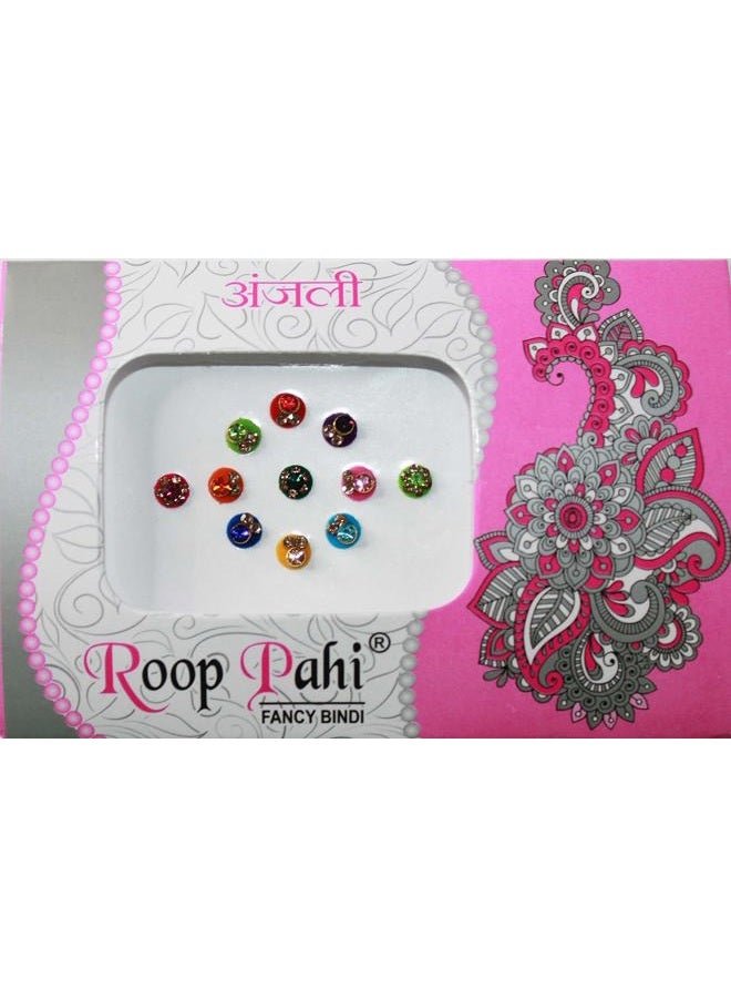IS4A 10 Pack Bindi for Women, Bindi Jewelry Forehead, Indian Bindi, Bindi Face Jewels Multicolored Face Bindi Stickers - Image 4