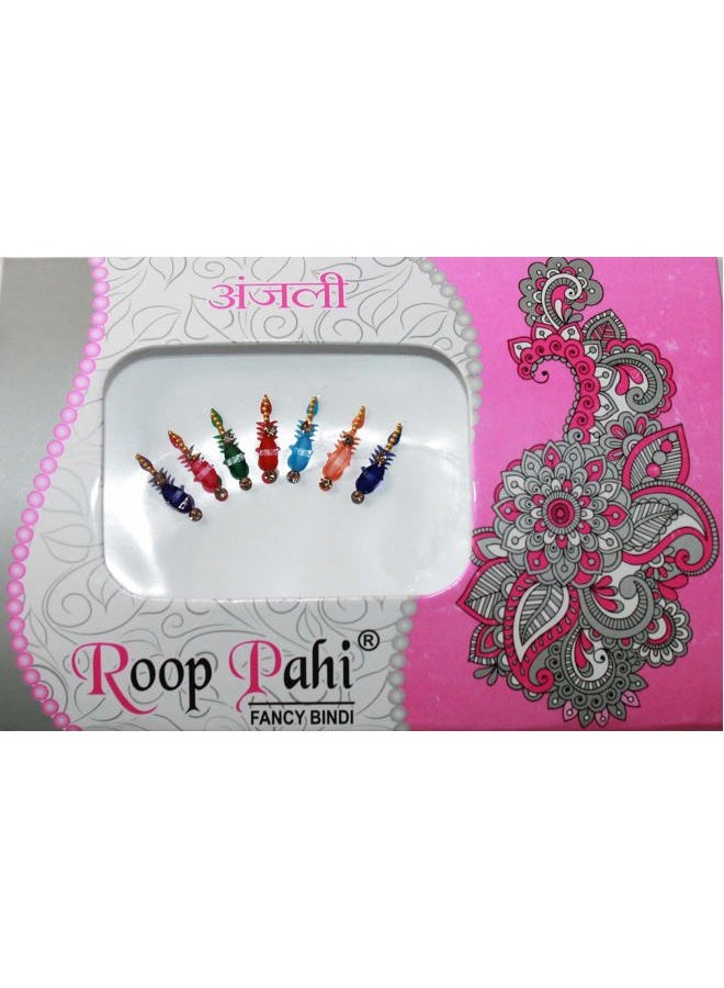 IS4A 10 Pack Bindi for Women, Bindi Jewelry Forehead, Indian Bindi, Bindi Face Jewels Multicolored Face Bindi Stickers - Image 3