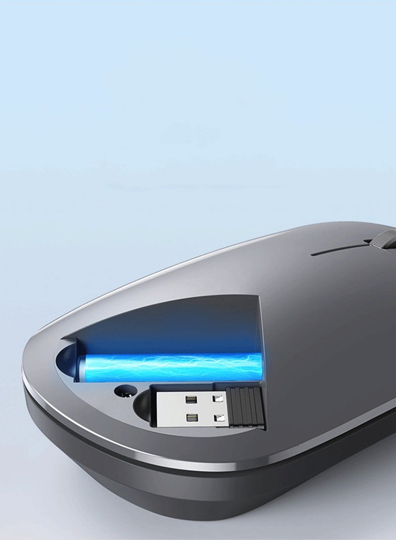 Bluetooth Wireless Mouse Portable Desktop Computer Notebook Universal Suitable For Office Travel（Grey） - Image 4