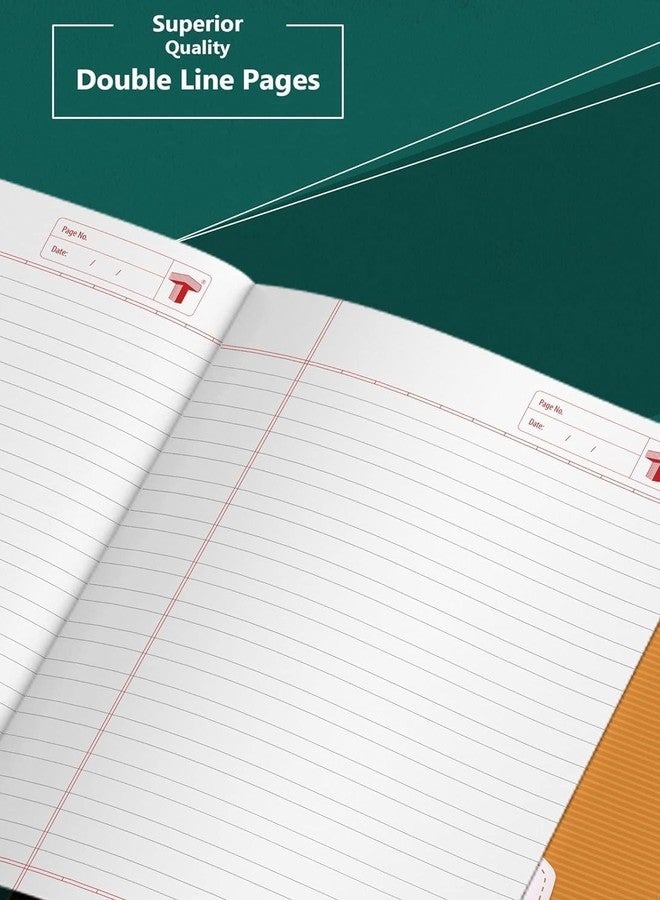 TARGET PUBLICATIONS Double Line Notebooks for Kids | Small Two Line Notebook Hard Brown Cover 15.5 cm x 19 cm Approx | 76 Ruled Pages | GSM 57 | Pack of 7 Books - Image 5