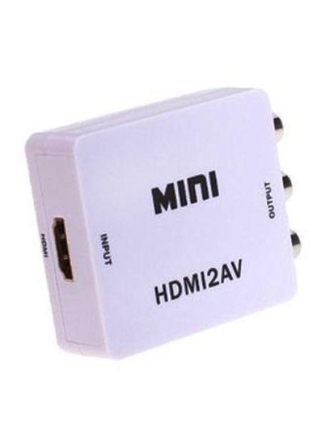 محول صغير من منفذ HDMI إلى منفذ AV أبيض - Image 1