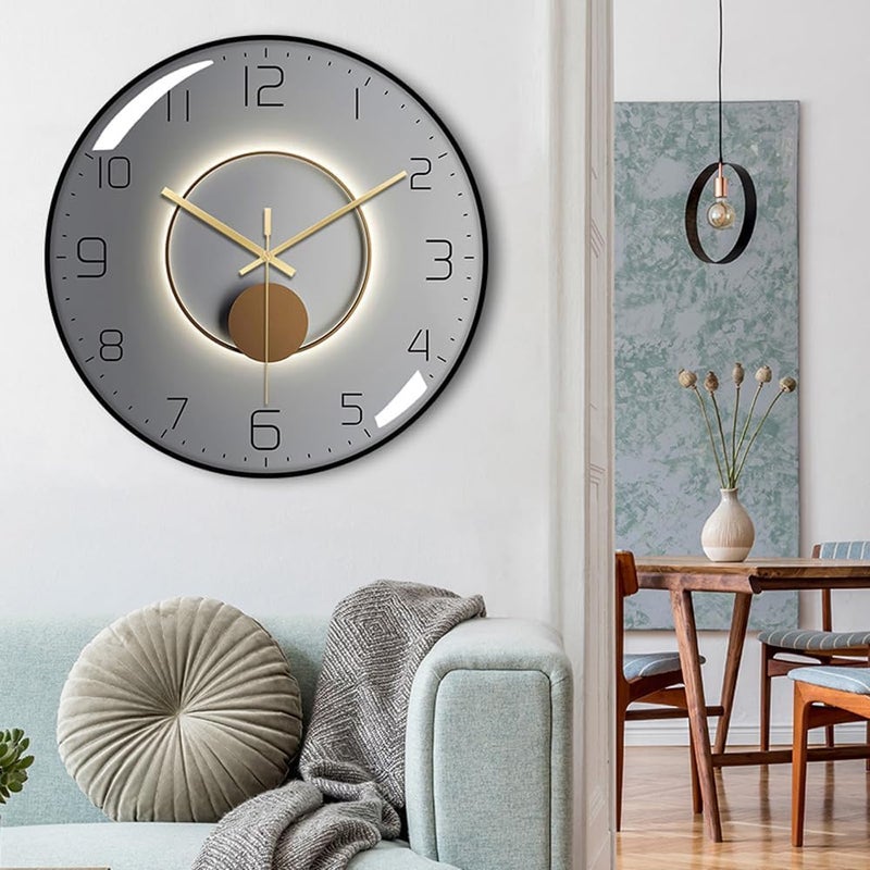TEKCOOL Wall Clock 12" Silent Quartz Decorative Wall Clock Non-Ticking Classic Digital Clock Battery Operated Round Easy to Read Handheld Complete Home/Kitchen/Bedroom(407), - Image 2