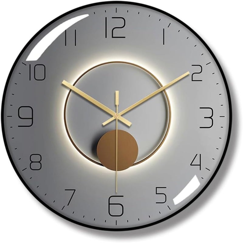 TEKCOOL Wall Clock 12" Silent Quartz Decorative Wall Clock Non-Ticking Classic Digital Clock Battery Operated Round Easy to Read Handheld Complete Home/Kitchen/Bedroom(407), - Image 1