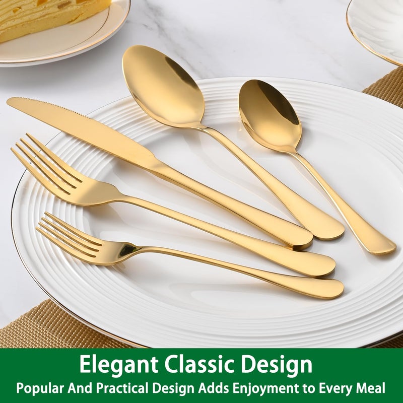 Dehov Gold Soup Spoons,8 PCs 7.3 Inch Dinner Spoons,Durable Mirror Polishing Stainless Steel Silveware Main Spoon,Dishwasher Safe Gold Table Spoon For Home Restaurant Hotel - Image 5