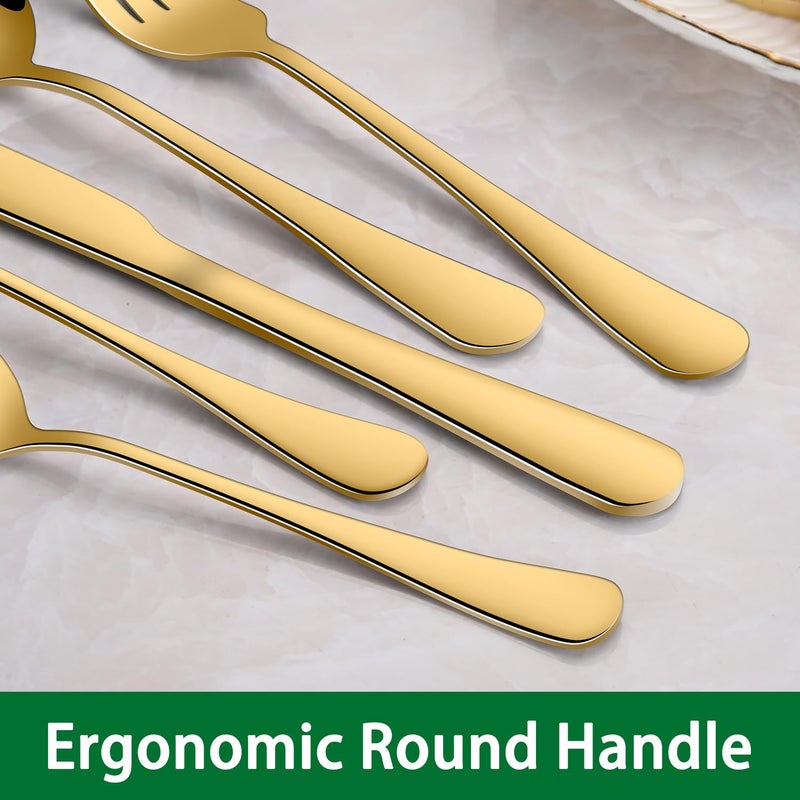 Dehov Gold Soup Spoons,8 PCs 7.3 Inch Dinner Spoons,Durable Mirror Polishing Stainless Steel Silveware Main Spoon,Dishwasher Safe Gold Table Spoon For Home Restaurant Hotel - Image 4