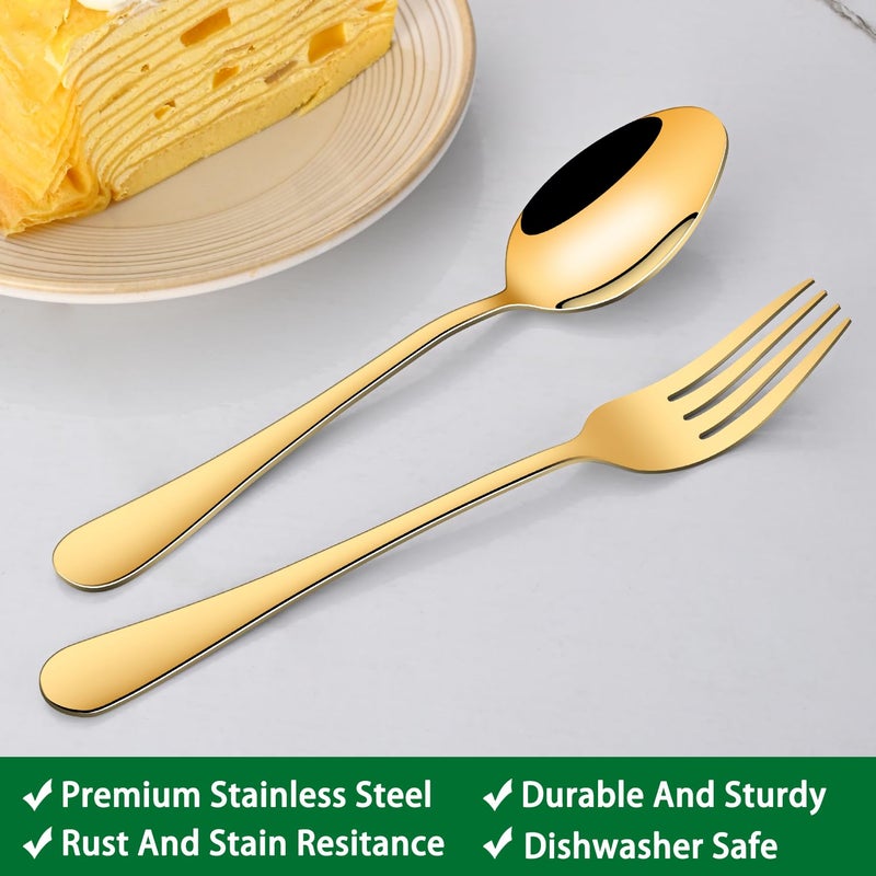 Dehov Gold Soup Spoons,8 PCs 7.3 Inch Dinner Spoons,Durable Mirror Polishing Stainless Steel Silveware Main Spoon,Dishwasher Safe Gold Table Spoon For Home Restaurant Hotel - Image 3