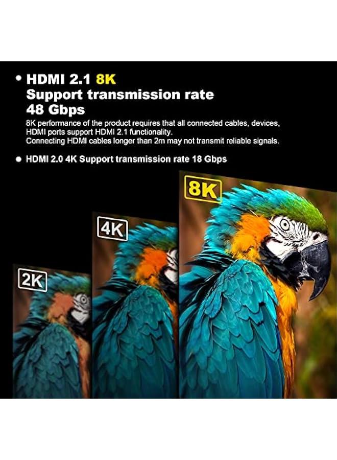 8K HDMI 2.1 Right Angle Adapter, 4 Pack Combo 2 Pcs 90 and 270 Degree & 2 Pcs Vertical Flat Left and Right Male to Female Cable Adapter with 8K@60Hz, HDR, eARC for HDTV Switch Laptop PS5 Xbox - Image 2
