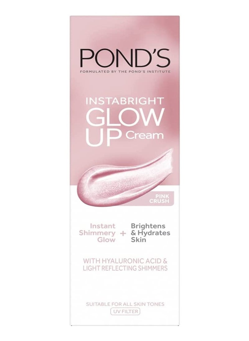 Pond's Face Cream Moisturizing Cream InstaBright Illuminating Pink Crush for Bright Glowing Skin 20g 
