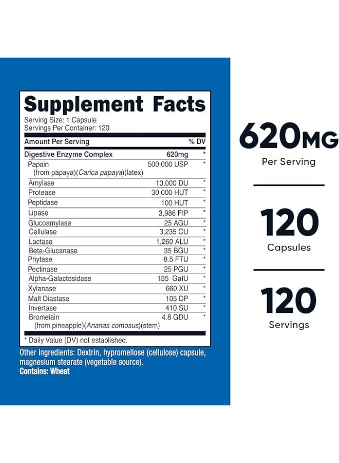 نوتريكوست، إنزيمات هضمية، 620 ملغ، 120 كبسولة - Image 3