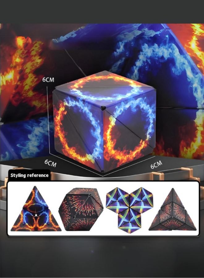 صندوق تغيير الشكل، مكعب فidget مع 36 مغناطيس نادر - مكعب سحري ثلاثي الأبعاد استثنائي - لعبة مكعب مغناطيسي تتحول إلى أكثر من 70 شكل، تصميم متعدد الألوان - Image 4