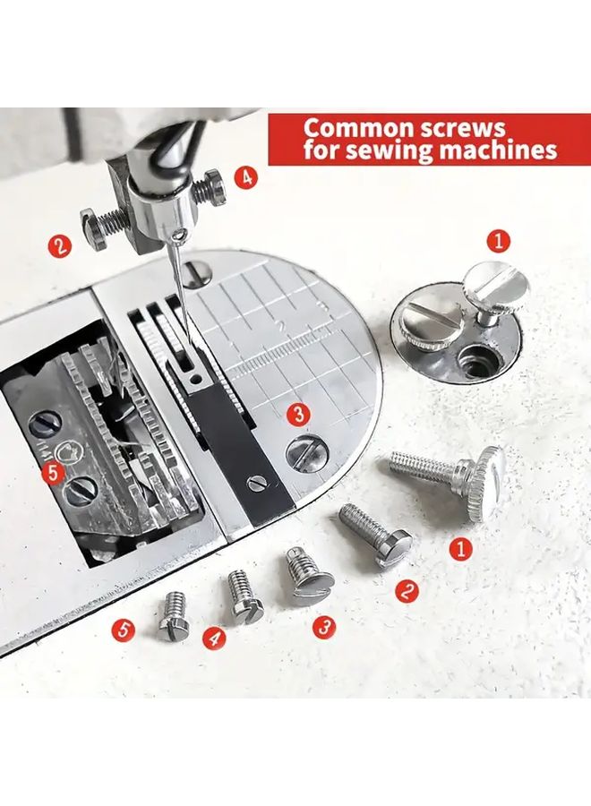 Needle Plate Screws 5pcs Set For Sewing Machine Synchronous Car Upper Needle - Image 1