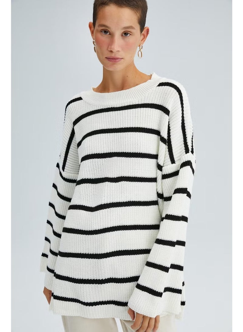 Touche Striped Oversize Knit Tunic - Image 1