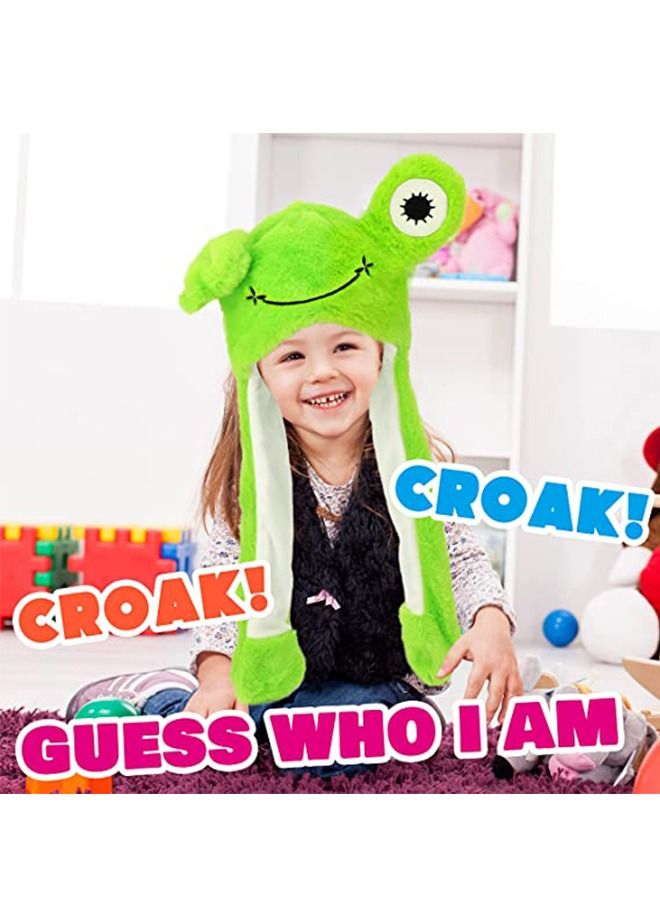 Animal Hat with Ears Moving Jumping Pop Up Beating Plush Dress Up Moving Ears Hat Children Frog Cute Hat Kid Boys Girls  - Image 5