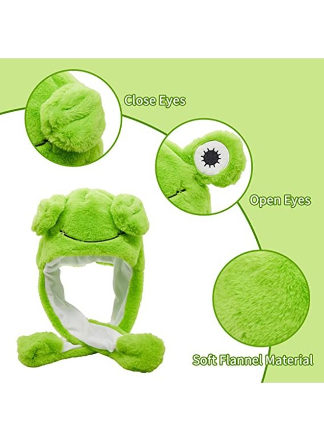Animal Hat with Ears Moving Jumping Pop Up Beating Plush Dress Up Moving Ears Hat Children Frog Cute Hat Kid Boys Girls  - Image 3