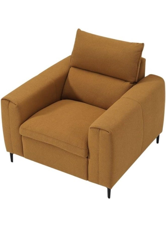 Comfynest Comfynest Palermo 1Seater Fabric Sofa Honey Gold With 2 Years Warranty 102X100X64Cm Gold - Image 3