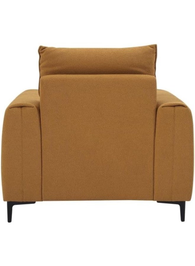 Comfynest Comfynest Palermo 1Seater Fabric Sofa Honey Gold With 2 Years Warranty 102X100X64Cm Gold - Image 4