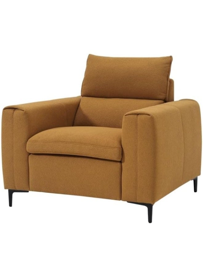 Comfynest Comfynest Palermo 1Seater Fabric Sofa Honey Gold With 2 Years Warranty 102X100X64Cm Gold - Image 2