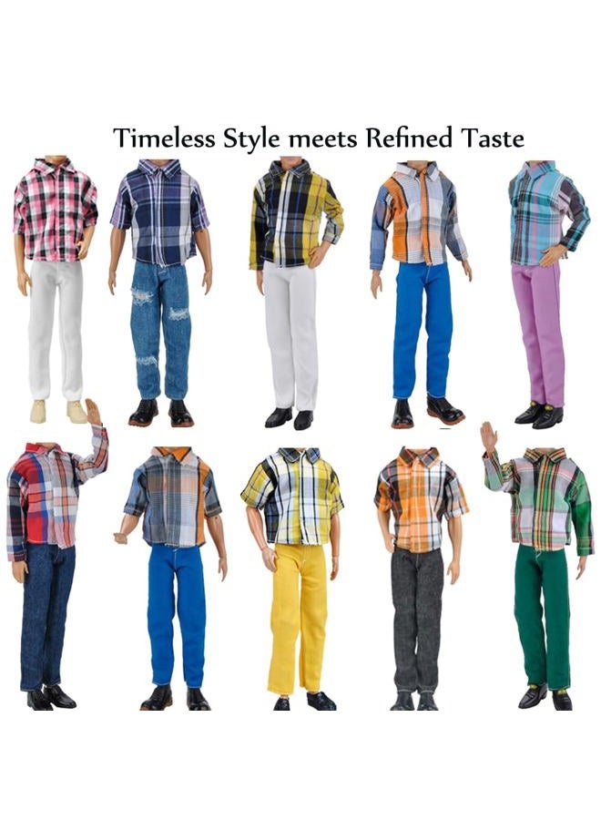 E-TING 3 Sets Leather Jacket Casual Wear T-Shirt Pants Pack Summer Shorts with 3 Pairs of Shoes for 12-inch Boy Doll（Random Pick） - Image 4
