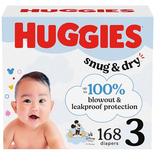Huggies Size 3 Diapers, Snug & Dry Baby Diapers, Size 3 (16-28 lbs), 168 Count, Packaging May Vary - Image 1
