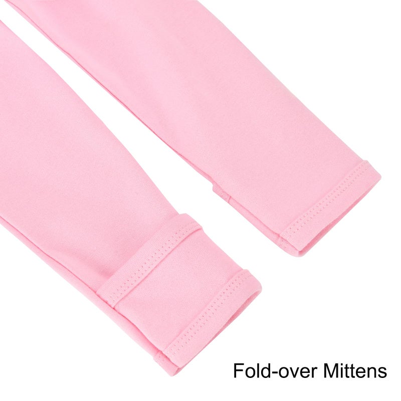 Aablexema Baby Footie Pajamas with Mittens - 3Pcs Infant Cotton Footed One Piece Sleepwear Outfits(Pink/Grey/Stripe,Newborn) - Image 5