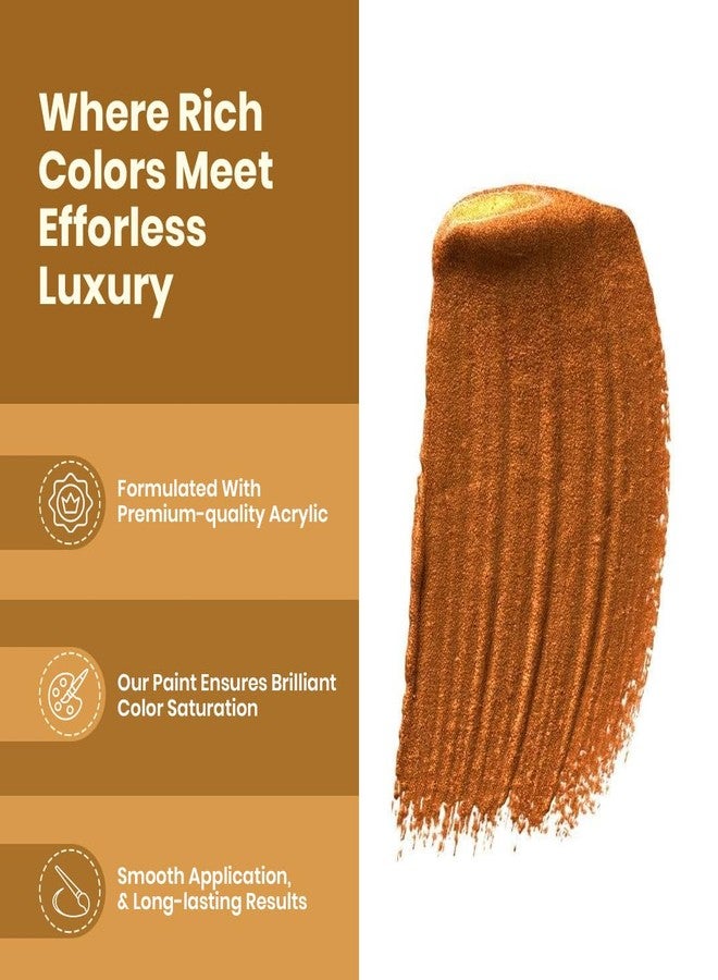 GRANOTONE Venezia Metallic Acrylic Paint Bronze Colour 50 ml Extra Sheen Multi Surface Non Fading Non Toxic Indoor Outdoor for Pro Artists Hobby Painters and Kids Made in India - Image 4