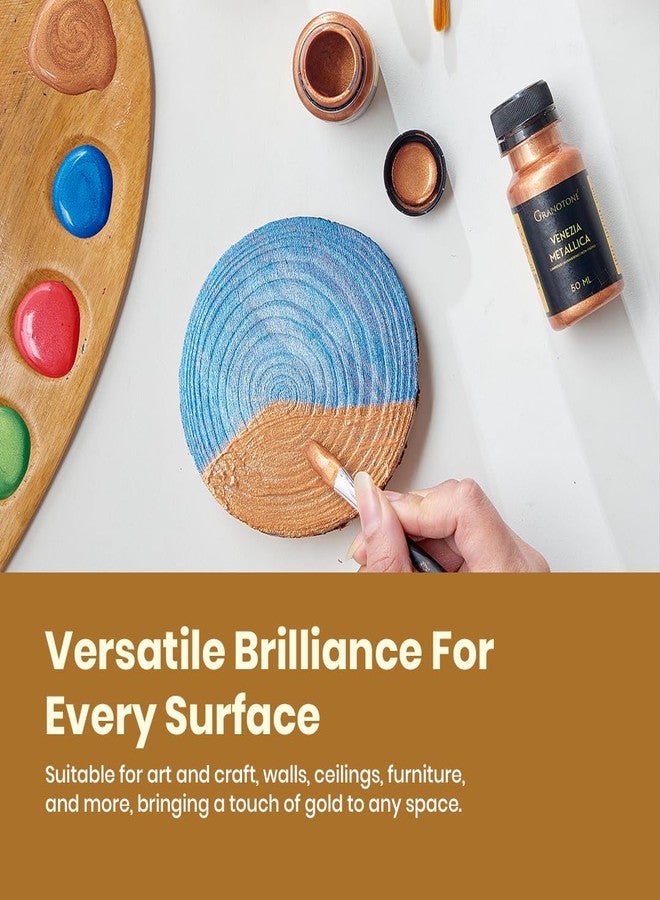 GRANOTONE Venezia Metallic Acrylic Paint Bronze Colour 50 ml Extra Sheen Multi Surface Non Fading Non Toxic Indoor Outdoor for Pro Artists Hobby Painters and Kids Made in India - Image 3