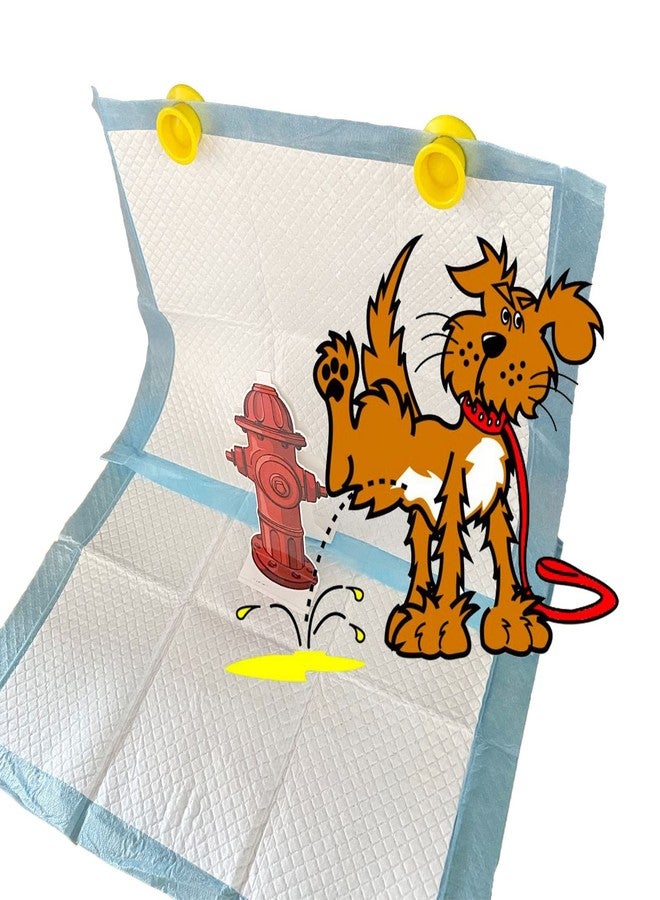 إستنك مجموعة أدوات تدريب الكلاب على استخدام فوط التبول، عبوة من 10 قطع، مصنوعة من ورق مقوى على شكل صنبور إطفاء حريق، دليل استخدام فوط حفاضات الحيوانات الأليفة، أداة مساعدة محمولة لتدريب الكلاب والجراء، 7.3 × 3.9 بوصة - Image 2