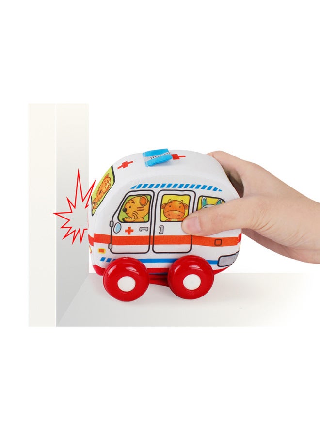 Baby Cartoon Cloth Car Toy Car Filled Cotton Removable And Washable Police Car Ambulance Children Sliding Cloth Car Toy-Color:Section B - Image 5