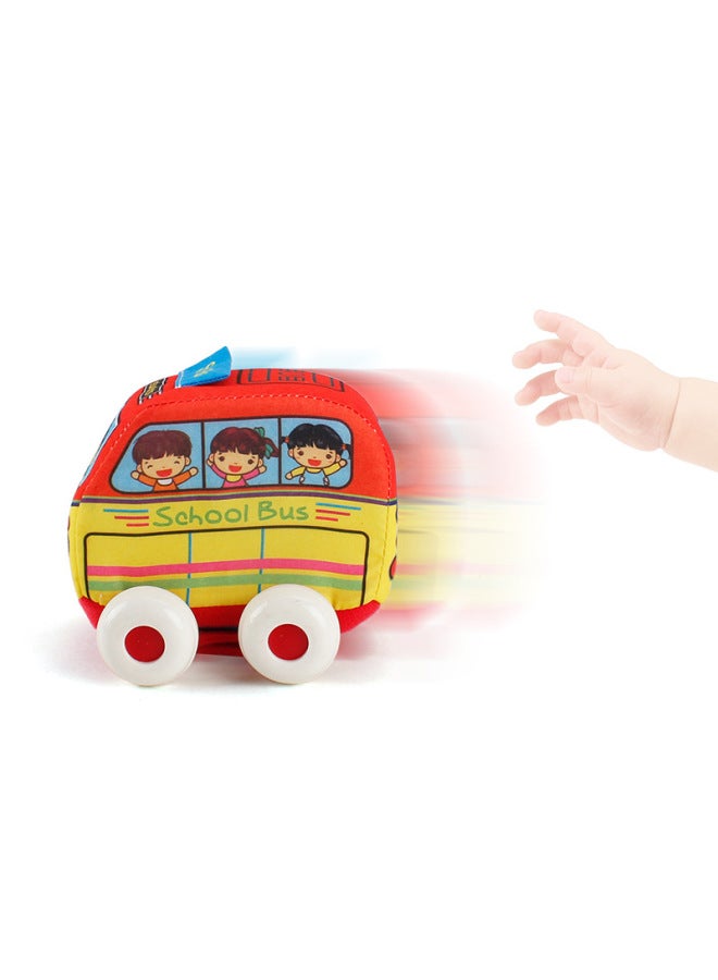 Baby Cartoon Cloth Car Toy Car Filled Cotton Removable And Washable Police Car Ambulance Children Sliding Cloth Car Toy-Color:Section B - Image 4