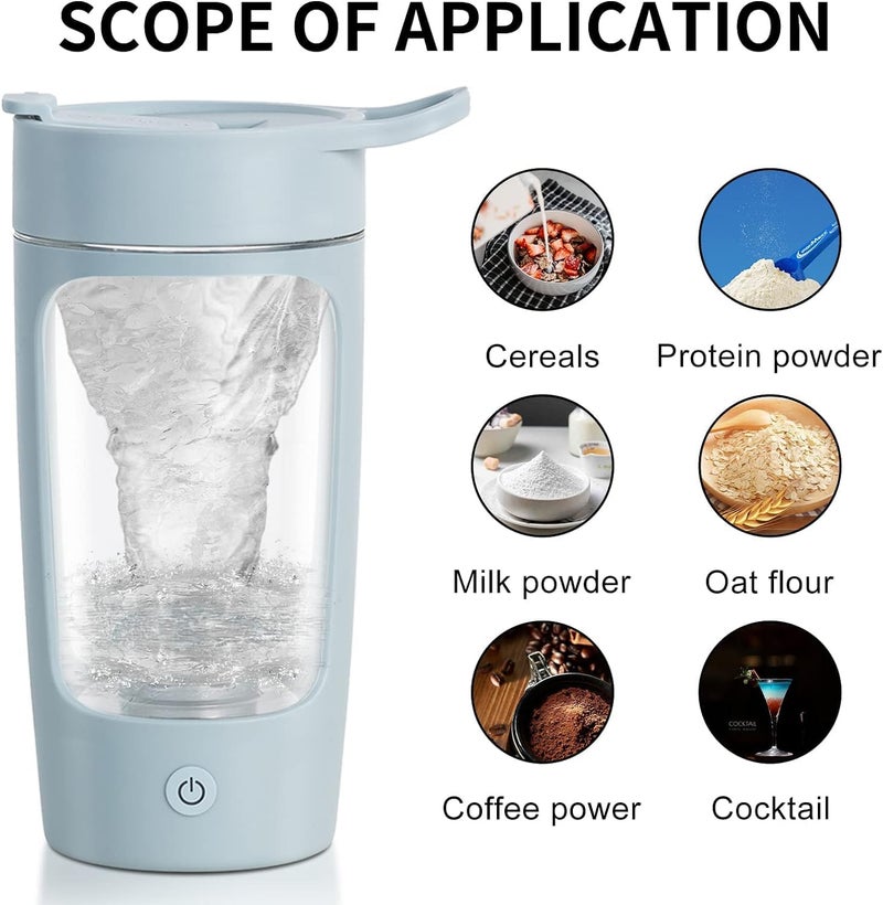JOTER & LIBEAR Electric Shaker Bottle, Made with Tritan - BPA Free - Portable Mixer Cup/USB Rechargeable Shaker Cups for Protein Shakes and Meal Replacement Shakes, 22 oz (Blue) - Image 2