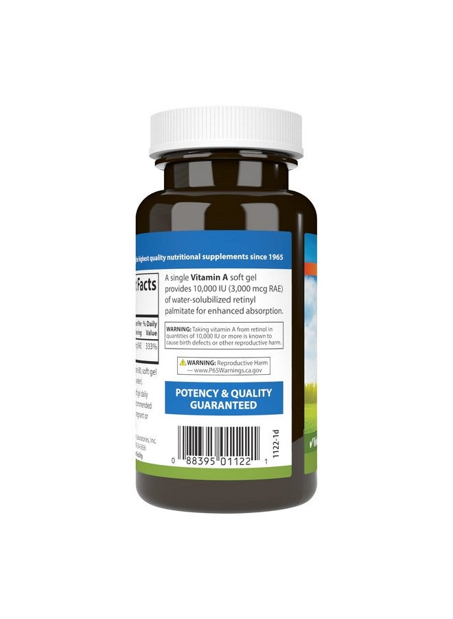 Carlson - Vitamin A Solubilized, 10000 IU (3000 mcg RAE), Water Soluble, Vision Health, 250 Softgels - Image 3