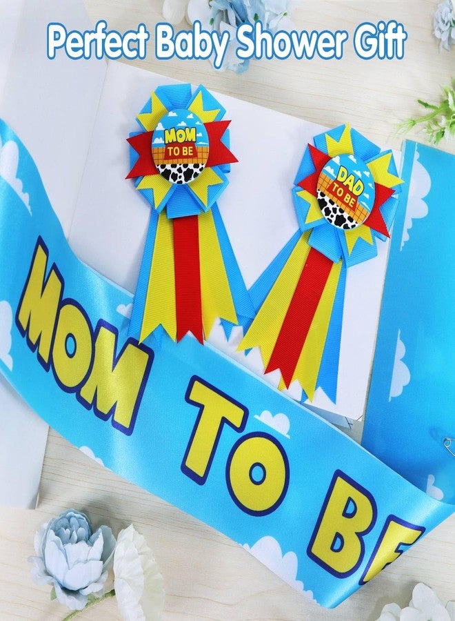 Heboland Boy Story Mom to Be Sash Baby Shower Decorations, It's a Boy Stroy Mommy to Be Sash Dad Corsage Set for Pregnant Mommy Dress Gift - Image 4