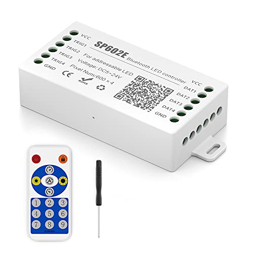 BTF-LIGHTING WS2812B WS2811 WS2813 WS2815 1903 SP602E Bluetooth Controller with 4 Signal Outputs for LED Module Pixel Strip String Light Andriod iOS APP/RF Remote/Trigger Control - Image 1