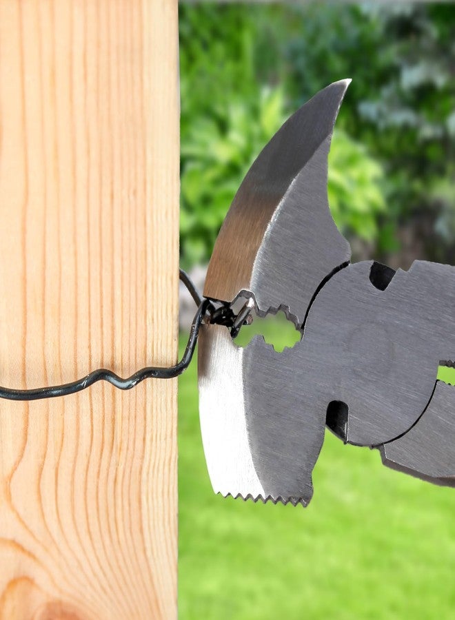 LEONTOOL 9.5 Inch Fencing Pliers - Multi-Purpose Fence Tool with Hammer Head, Wire Cutters, Wire Twisting, Nail Puller - Image 5