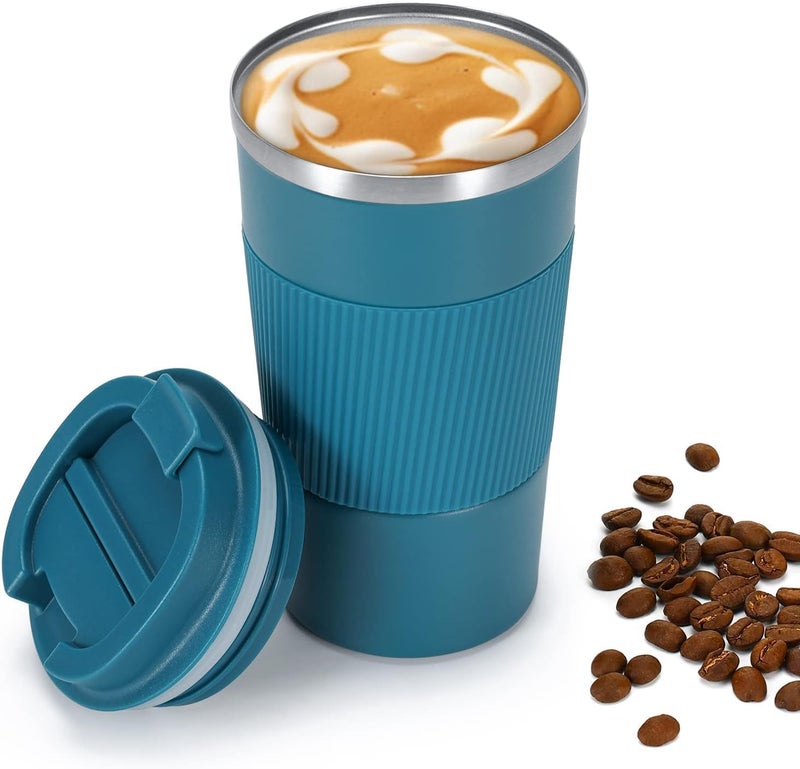 DADVA ENTERPRISE DADVA ENTERPRISE Double Wall Vacuum Insulated Stainless Steel Tea Coffee Mug Thermos Flask Travel Mug Tumbler Hot and Cold for Office Backpacking Gift for Birthday 500 ml - Image 1