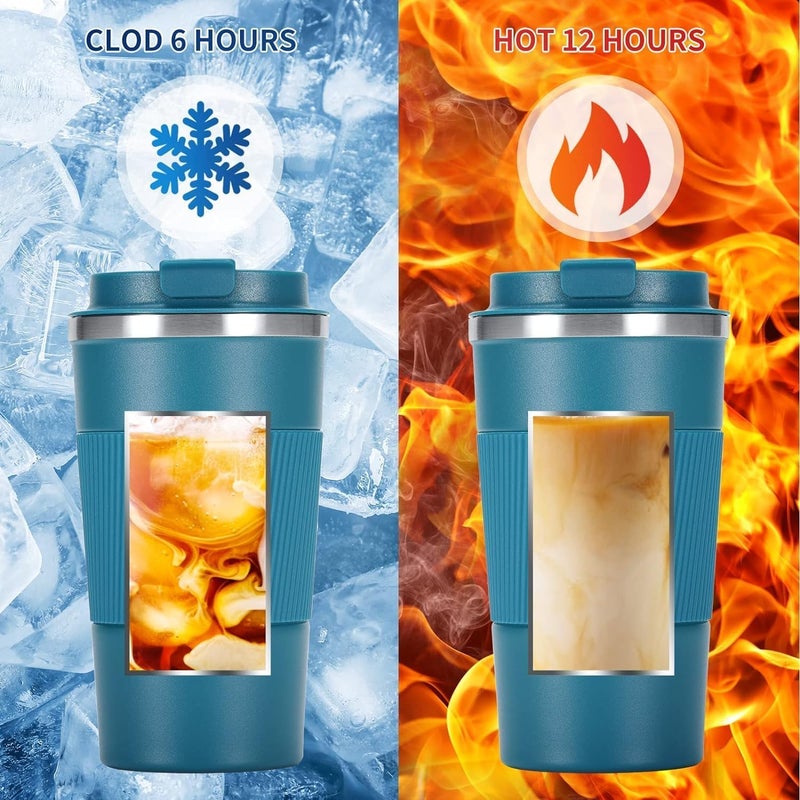 DADVA ENTERPRISE DADVA ENTERPRISE Double Wall Vacuum Insulated Stainless Steel Tea Coffee Mug Thermos Flask Travel Mug Tumbler Hot and Cold for Office Backpacking Gift for Birthday 500 ml - Image 5