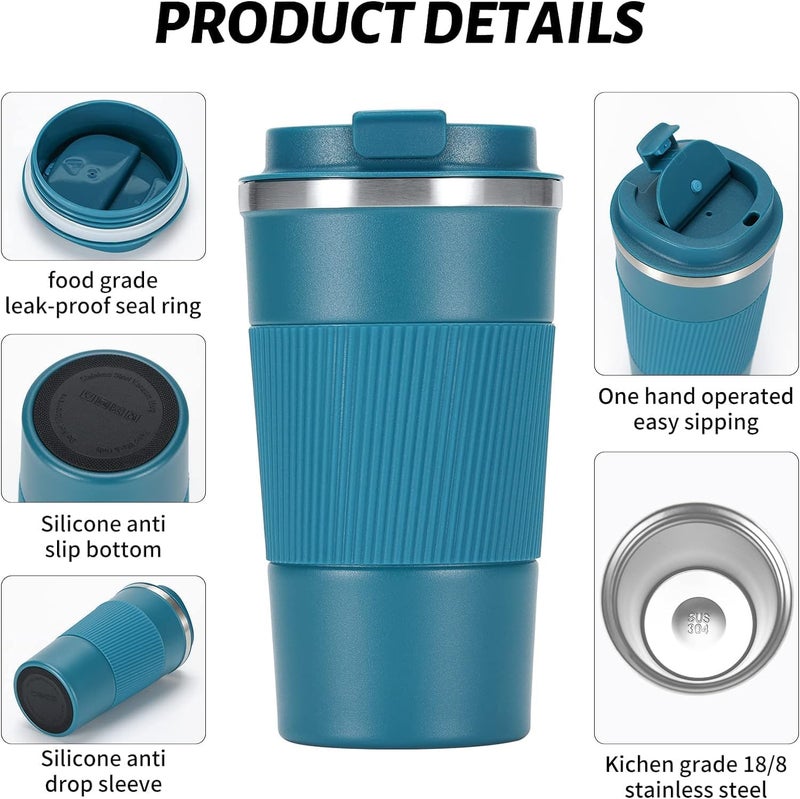 DADVA ENTERPRISE DADVA ENTERPRISE Double Wall Vacuum Insulated Stainless Steel Tea Coffee Mug Thermos Flask Travel Mug Tumbler Hot and Cold for Office Backpacking Gift for Birthday 500 ml - Image 4