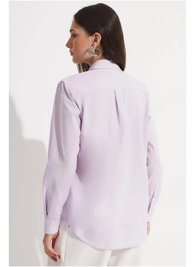 جون June Exclusive Cotton Basic Shirt Lilac