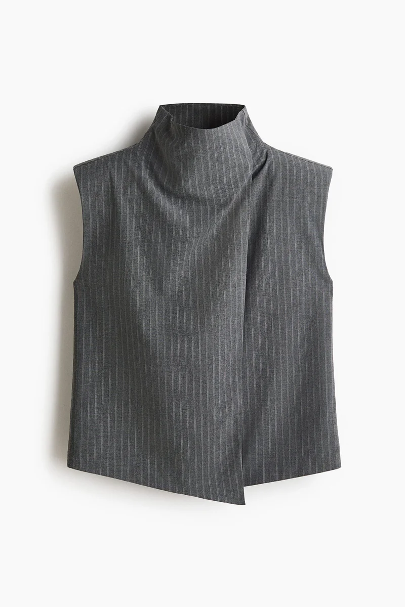 H&M  Stand-collar wrap waistcoat for Women | Best Price UAE