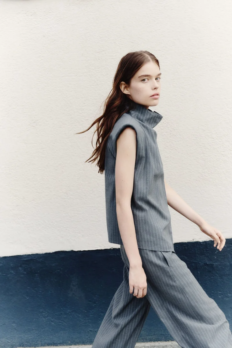 H&M  Stand-collar wrap waistcoat for Women | Best Price UAE