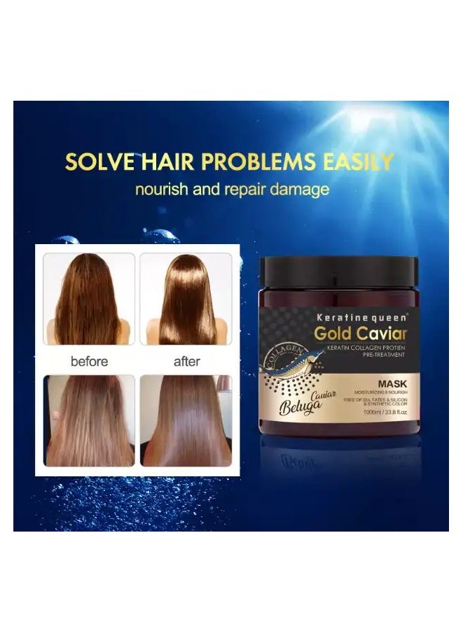 Keratine Queen Gold Caviar Beluga Hair Mask 800ml