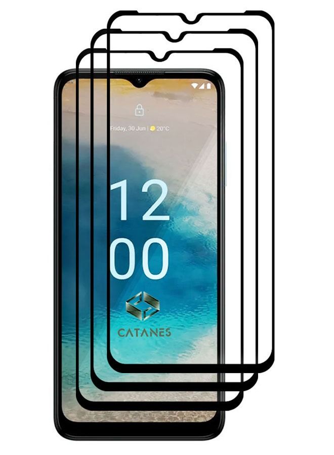 CATANES 3 Pack For Moto G22 Screen Protector Tempered Glass Full Glue Back - Image 2