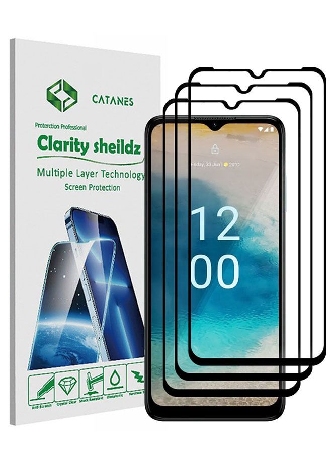 CATANES 3 Pack For Moto G22 Screen Protector Tempered Glass Full Glue Back - Image 1