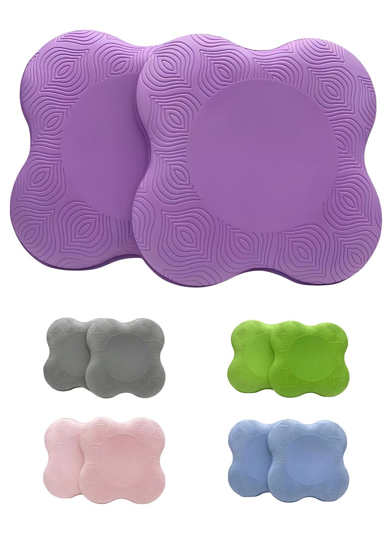 FIT TRIBE 2PCS Yoga Knee Pads for Women & Men, Extra Thick Foam Exercise Pads, Non-Slip Gym Cushion for Knees, Elbows & Hands, Lightweight & Durable Workout Accessories, Yoga Essentials (Purple) - Image 1