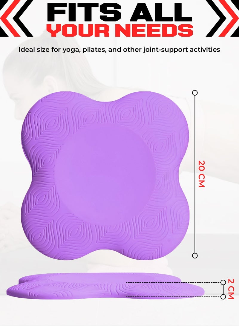 FIT TRIBE 2PCS Yoga Knee Pads for Women & Men, Extra Thick Foam Exercise Pads, Non-Slip Gym Cushion for Knees, Elbows & Hands, Lightweight & Durable Workout Accessories, Yoga Essentials (Purple) - Image 4
