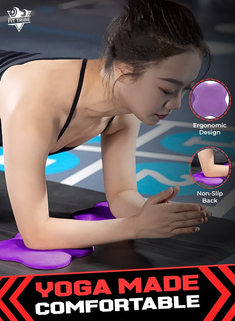 FIT TRIBE 2PCS Yoga Knee Pads for Women & Men, Extra Thick Foam Exercise Pads, Non-Slip Gym Cushion for Knees, Elbows & Hands, Lightweight & Durable Workout Accessories, Yoga Essentials (Purple) - Image 5