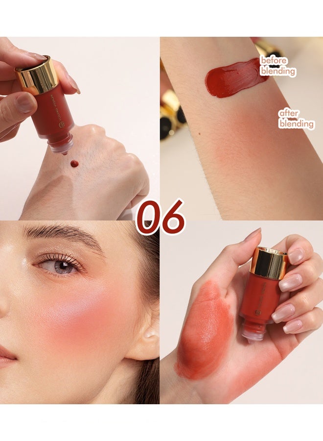 يونج فيجن أحمر الخدود السائل ، كريم أحمر الخدود السائل أحمر الخدود كريم أحمر الخدود خفيف الوزن ، أحمر الأحمر الناعم المشرق - # 06 - Image 2