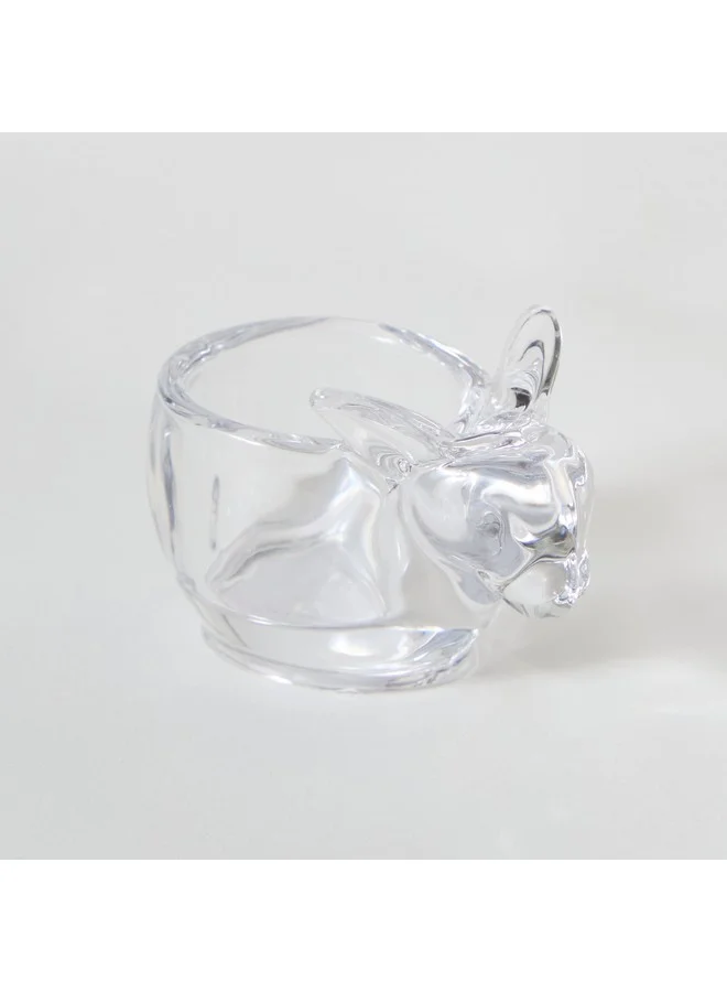 Home Box Vega Glass Rabbit Tealight Candleholder 8 x 5.8 x 5.4 cm
